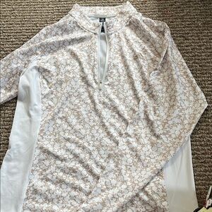 adidas Cream and White Floral Long Sleeve Tee